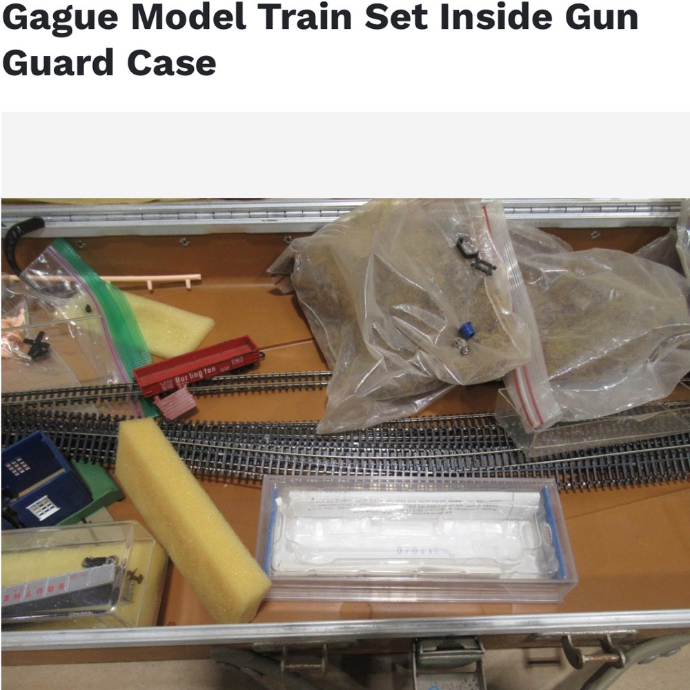 Model Train Set with Tracks! GAGUE MODEL TRAIN SET INSIDE GUN GUARD CASE